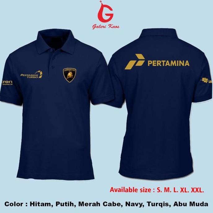 Galerikaos- kemeja pertamina - seragam pertamina - kaos kerah - polo kerah pria - merah pria - baju 