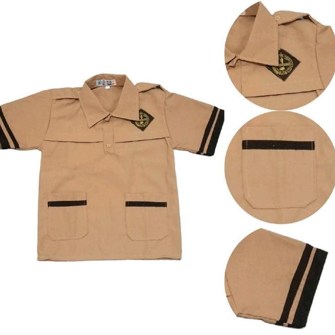 Baju Seragam Pramuka Sekolah SD Laki-laki Lengan Pendek Cowok Kelas 1-6 SD