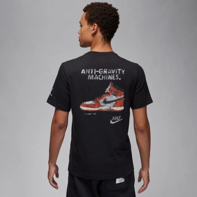 Kaos Nike Jordan Pria Basketball Brand Logo Graphic T-Shirt - Black Co