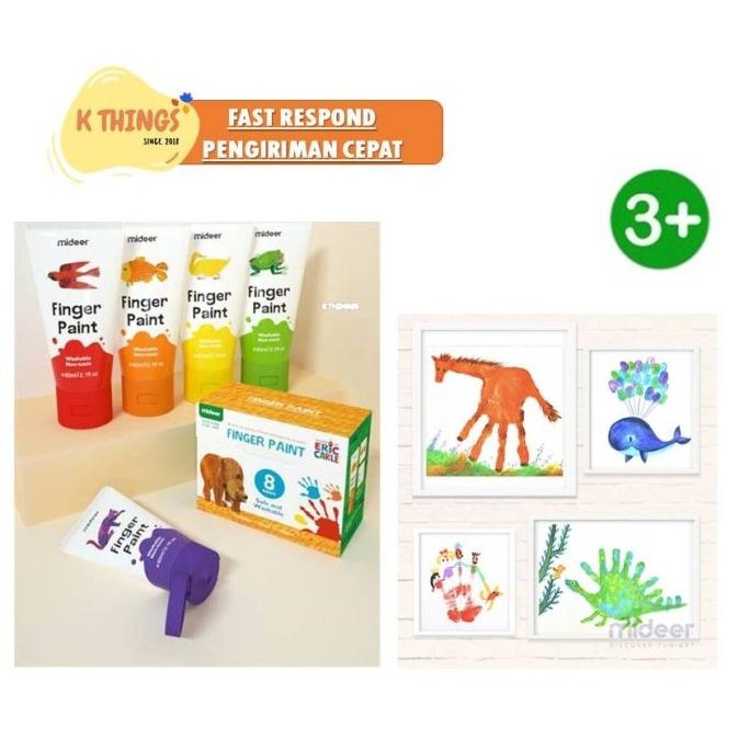 

Baru Mideer Finger Paint Washable Finger Painting Kado Anak 3Tahun+ Premium