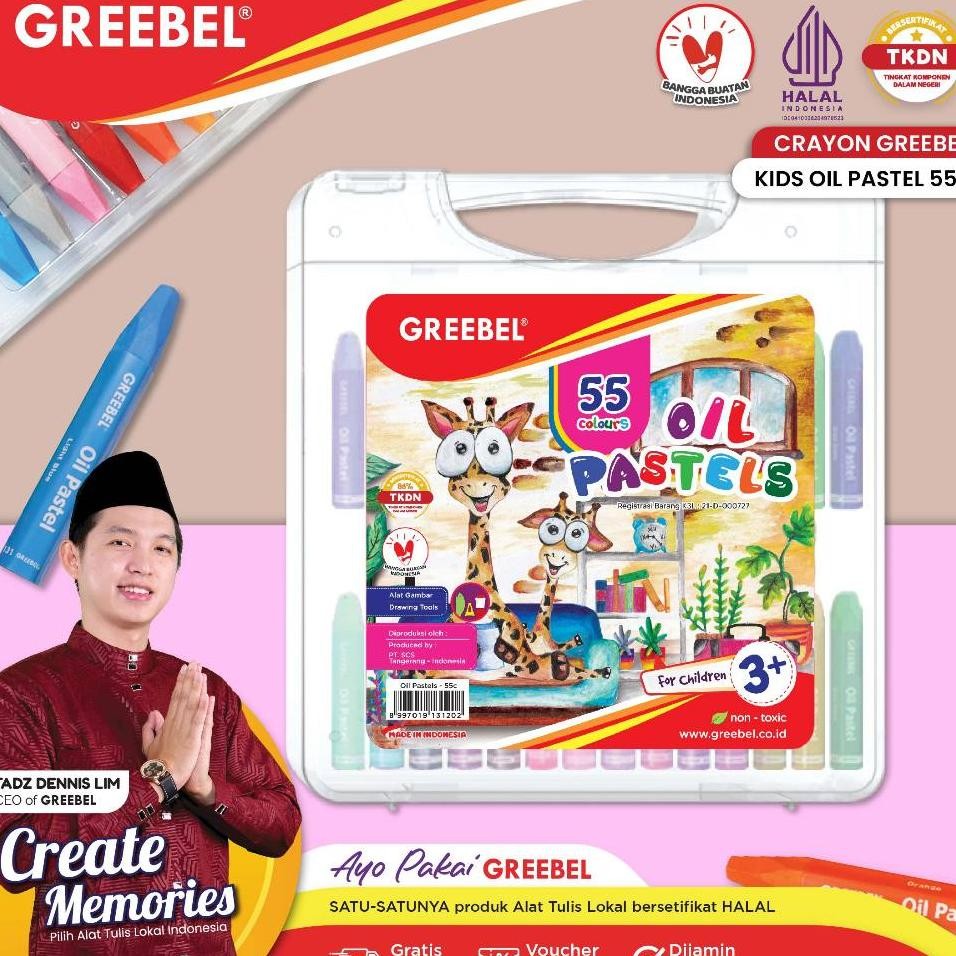 

Greebel Krayon Kids Oil Pastel/ Tidak Berdebu & Cerah Untuk Sekolah Anak & Professional Non Toxic 55 Warna