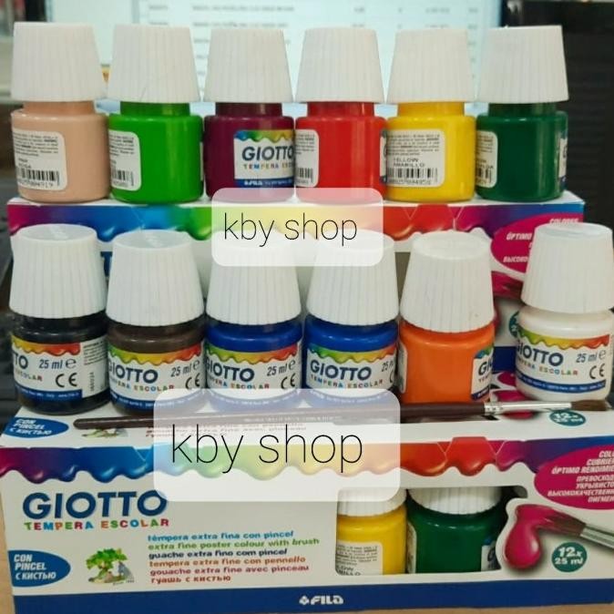

Baru Paket 12 X 25Ml Cat Air + 6Pc Kuas Watercolour Aman Utk Anak Tk Poster Premium