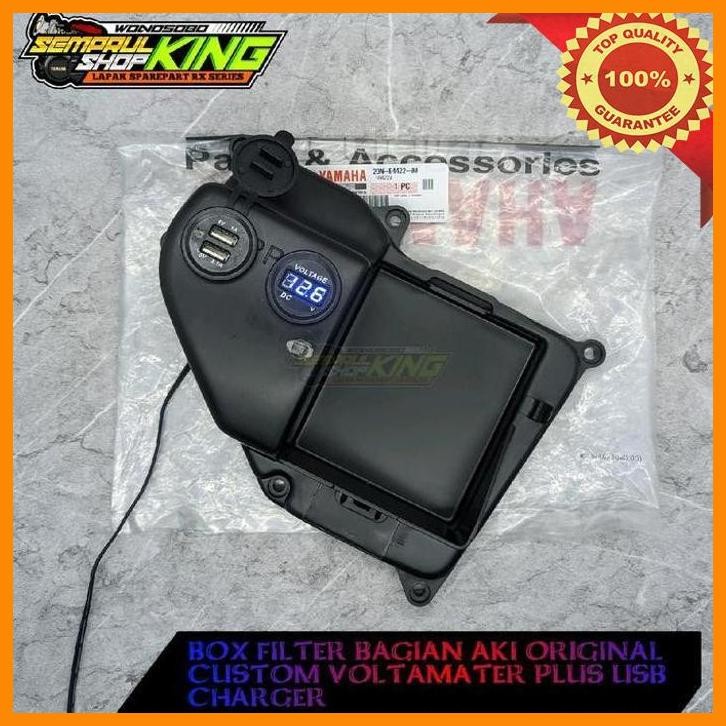 [SKS] BOX FILTER RX KING BAGIAN AKI ORIGINAL CUSTOM VOLTAMETER PLUS USB CHARGER MOTORCYCLE