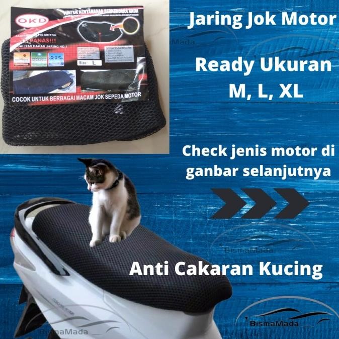 Cover Sarung Jaring Jok Motor Honda Genio Scoopy Anti Panas Kucing Premium