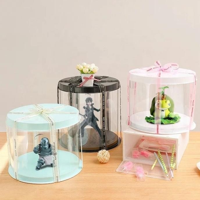 

(Good) KOTAK KUE MIKA TRANSPARAN BENTUK LINGKARAN CAKE BOX BERBAGAI UKURAN