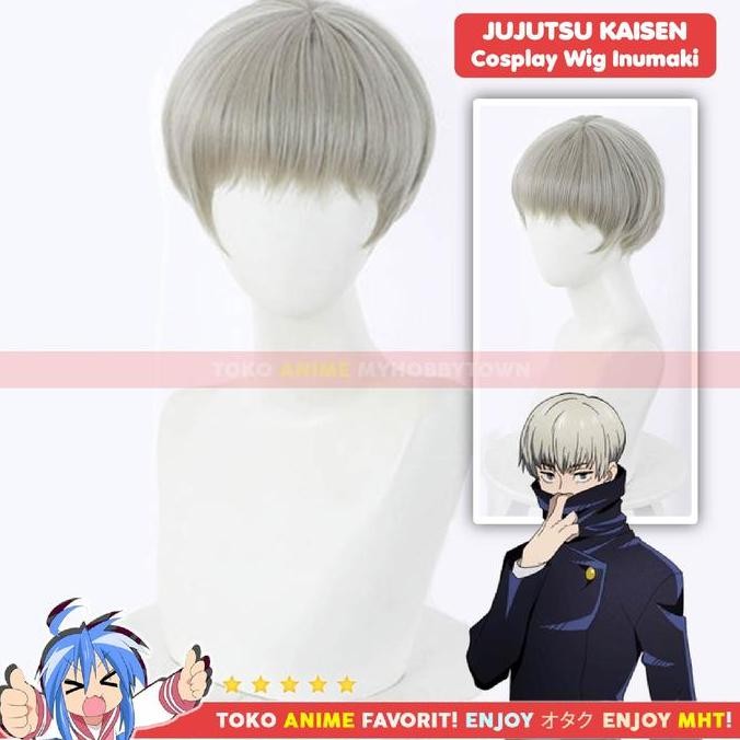 NEW Wig Cosplay Anime Jujutsu Kaisen : Inumaki Toge Rambut Palsu