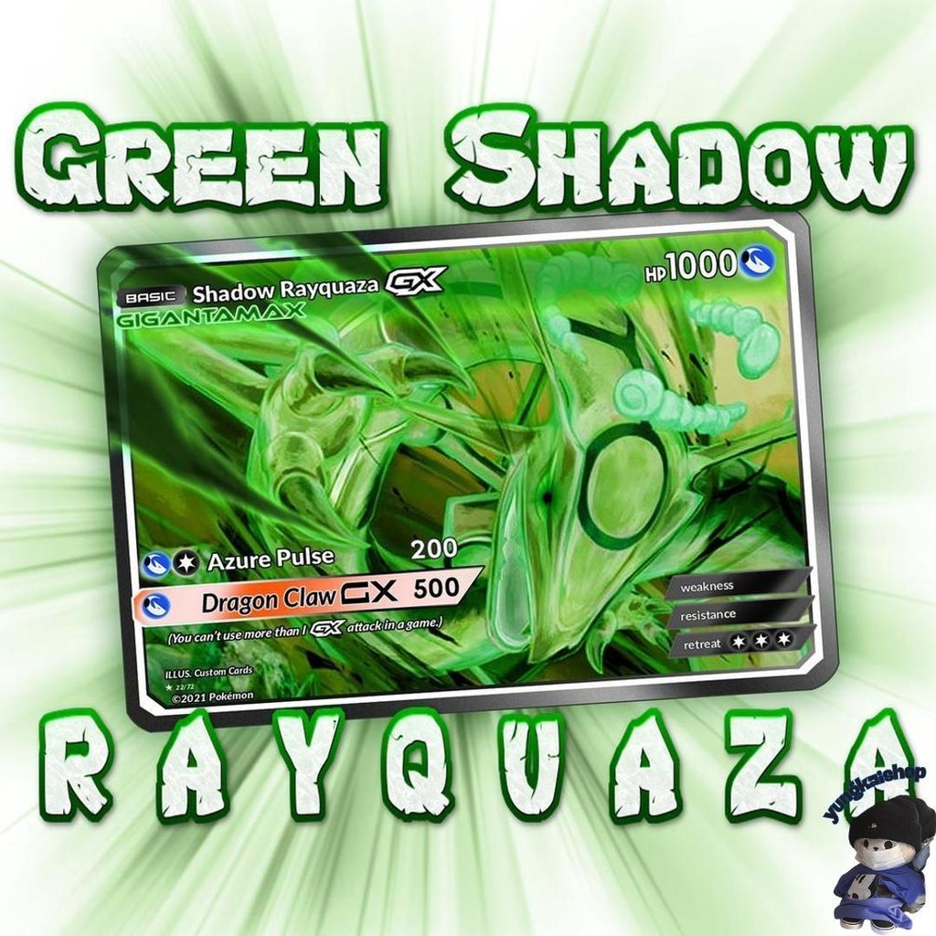 Kartu Pokemon Tcg Rainbow Hologram English Version Sha-Dow Green Rayquaza Murah