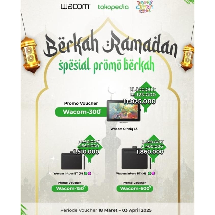 Wacom Cintiq 16 Dtk-1660 Pen Display Drawing Tablet Resmi New Stok