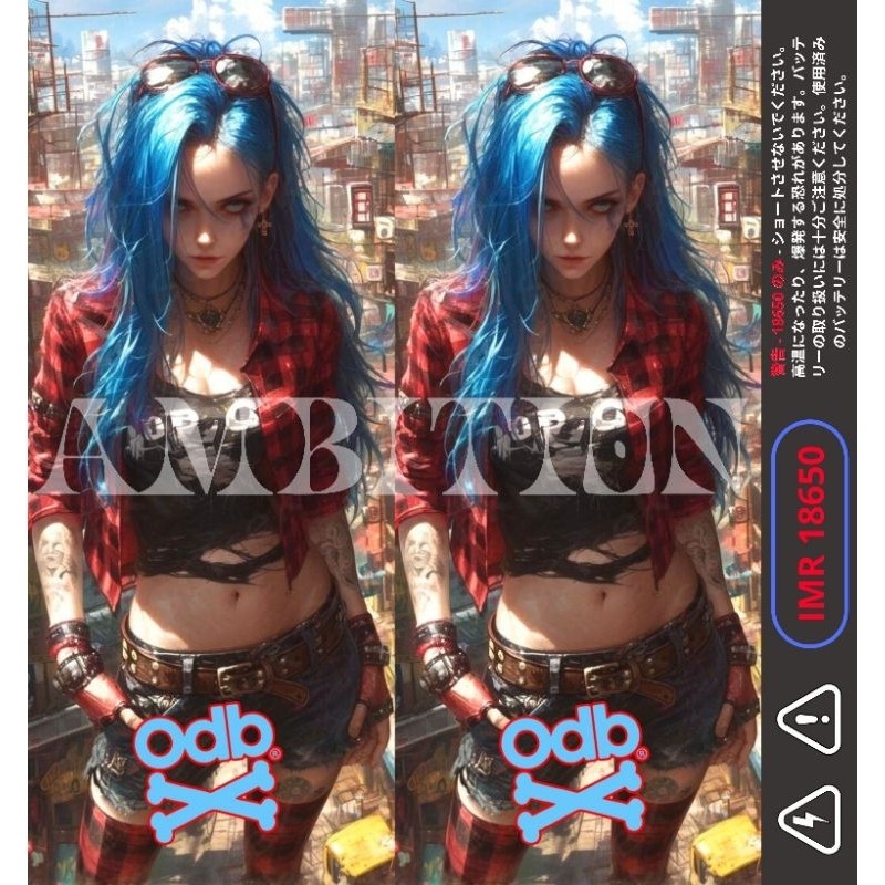 

*PromoGet2* Ambitionstore Stiker Wrap Baterai 18650 Waifu V3 Series Pelindung Dan Penghias Untuk Segala Merek 33 Stiker Garskin HP/Case Custom COD