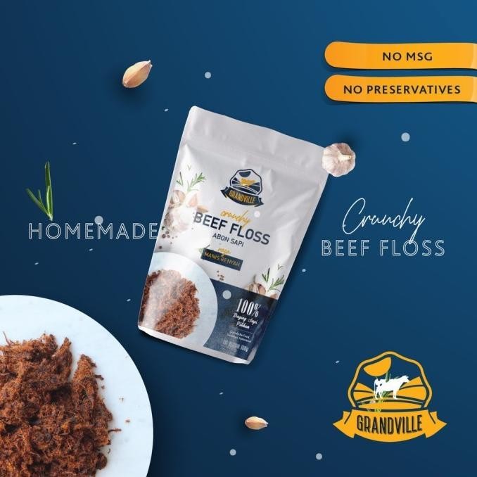 

(Good) GRANDVILLE Abon Sapi Ayam Asli 100g - Crunchy Beef Chicken Floss-Mpasi
