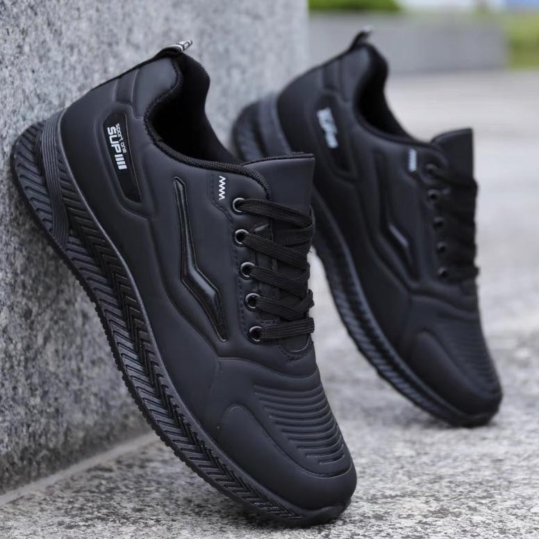 Gio Saverino Sepatu Sekolah Hitam Pakai Tali Joker