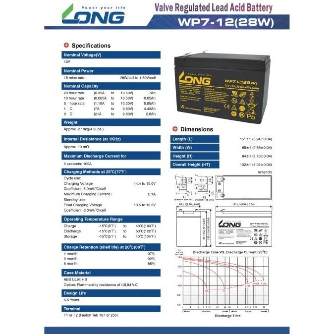 New Produck Aki Ups Long 12V 7Ah Aki Sprayer Swan Baterai Ups Battery Aki Kering Batere Vrla Aki Lon