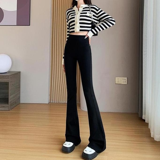 Promo Bluebell Cpg488 Celana Panjang Skinny Elastis Legging Slim Cutbray Highwaist Pants Wanita Hita