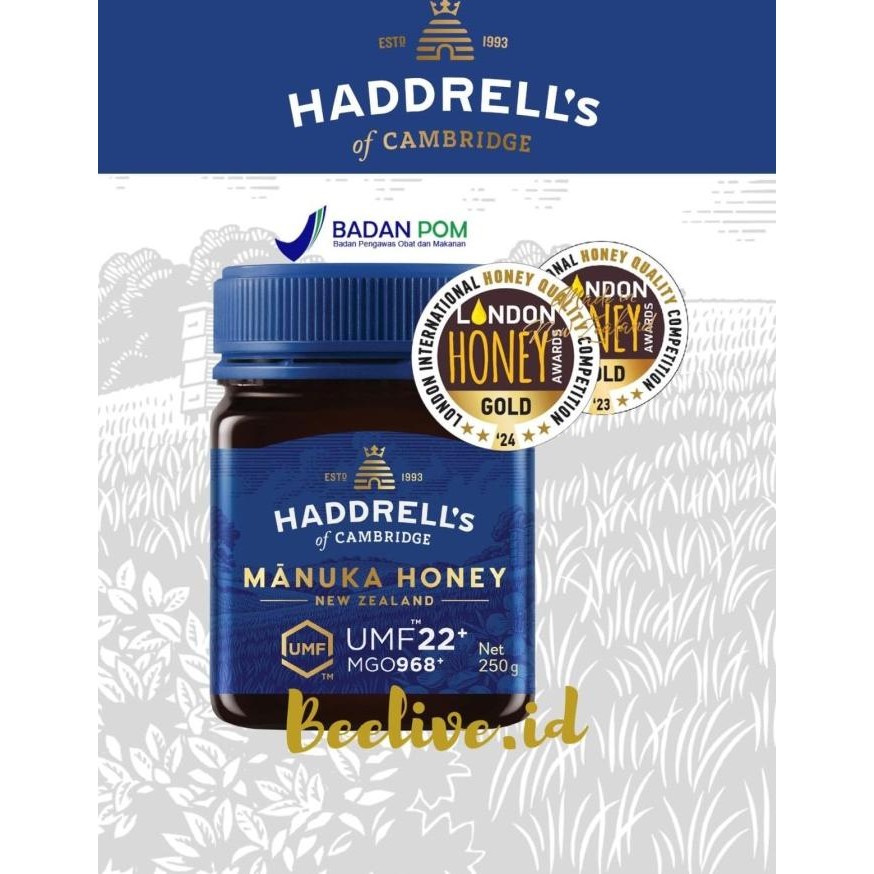 

Madu Haddrells Manuka Honey UMF 22+ MGO 1000+ 250gr (UMF 20+ UP) PRA