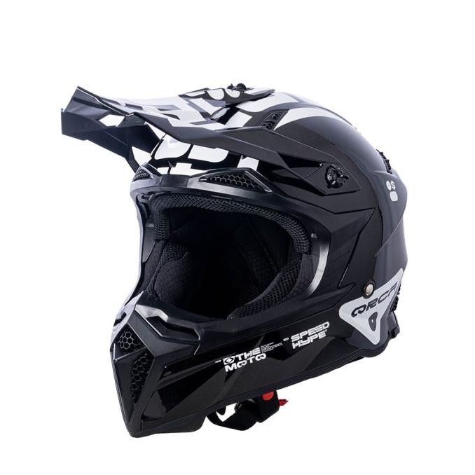 Sale Orca Powergear - Helm Theta Full Face Cross Black White Glossy