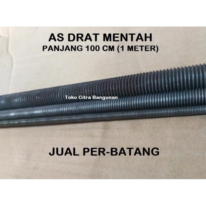 AS DRAT BAUT ULIR M 10 MM PANJANG 100 CM PANJANG 1 METER