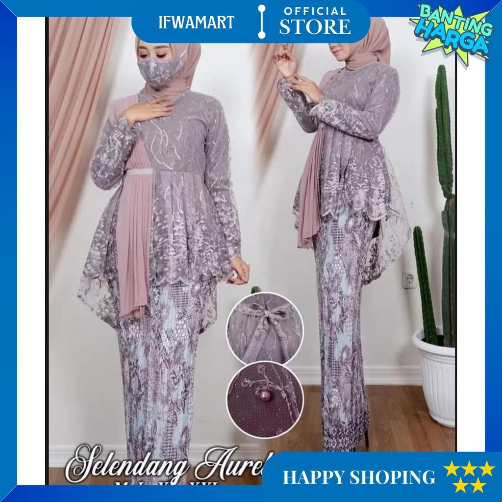 Setelan Kebaya Aurora Selendang Aurel//Kebaya Blouse Selendang Aurel//Model Kebaya Terlaris 2022//Ke