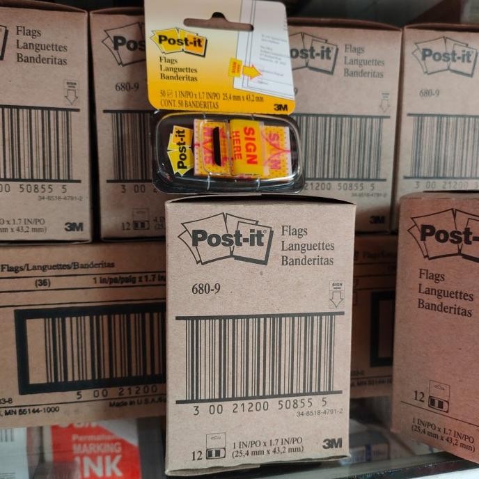

TERMURAH - post it sign here 3m (680-9) Original Harga satu dus isi 12 Pad