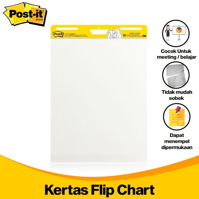 

TERBARU - 3M Post-it Kertas Flip Chart Tempel 63.5 x 76.2 cm 30 Lembar 3M-559SS