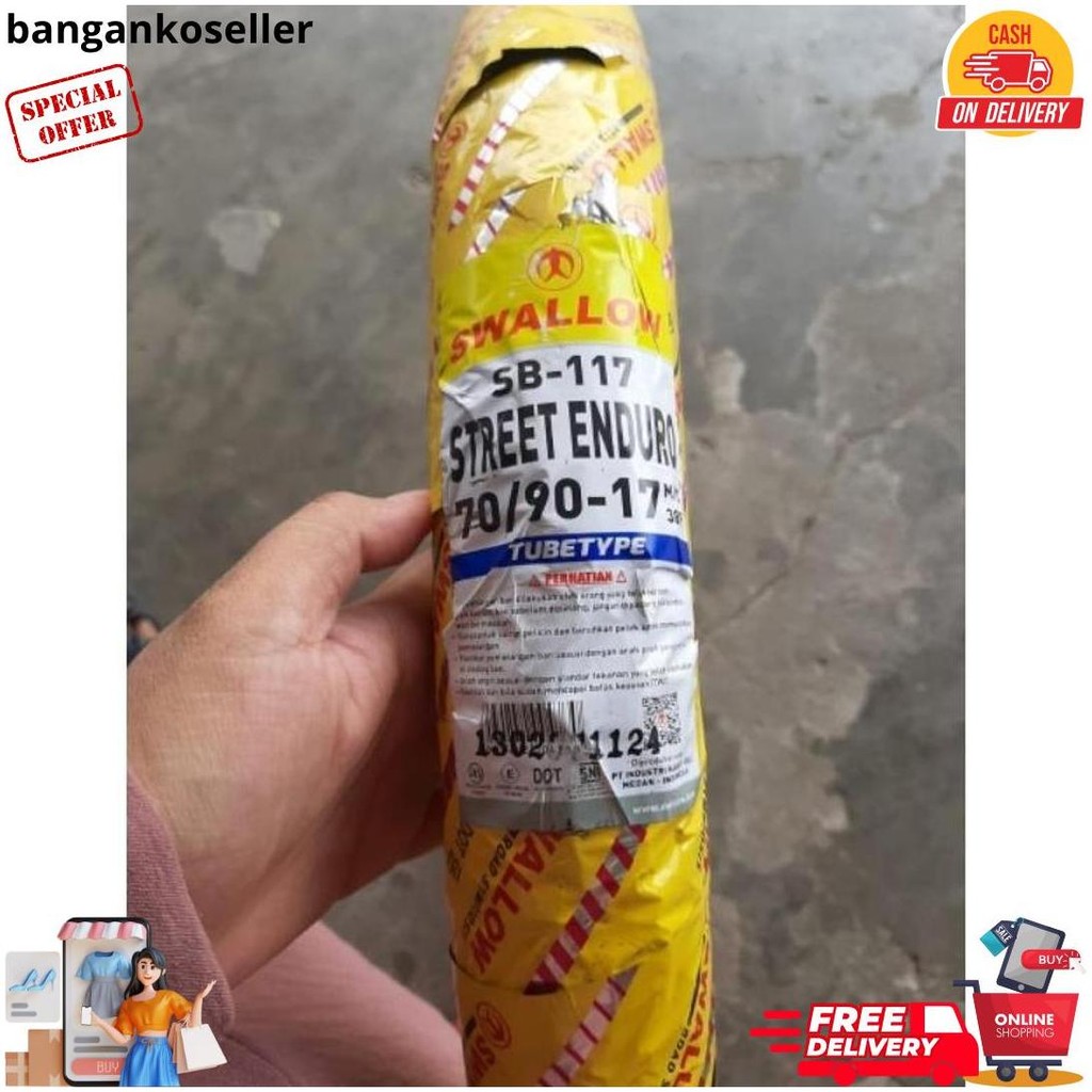 Ban Motor Swallow Sb117 Street Enduro/ Semi Trail (Tubetype) 80/90-14, 90/90-14, 80/90-17, 70/90-17 