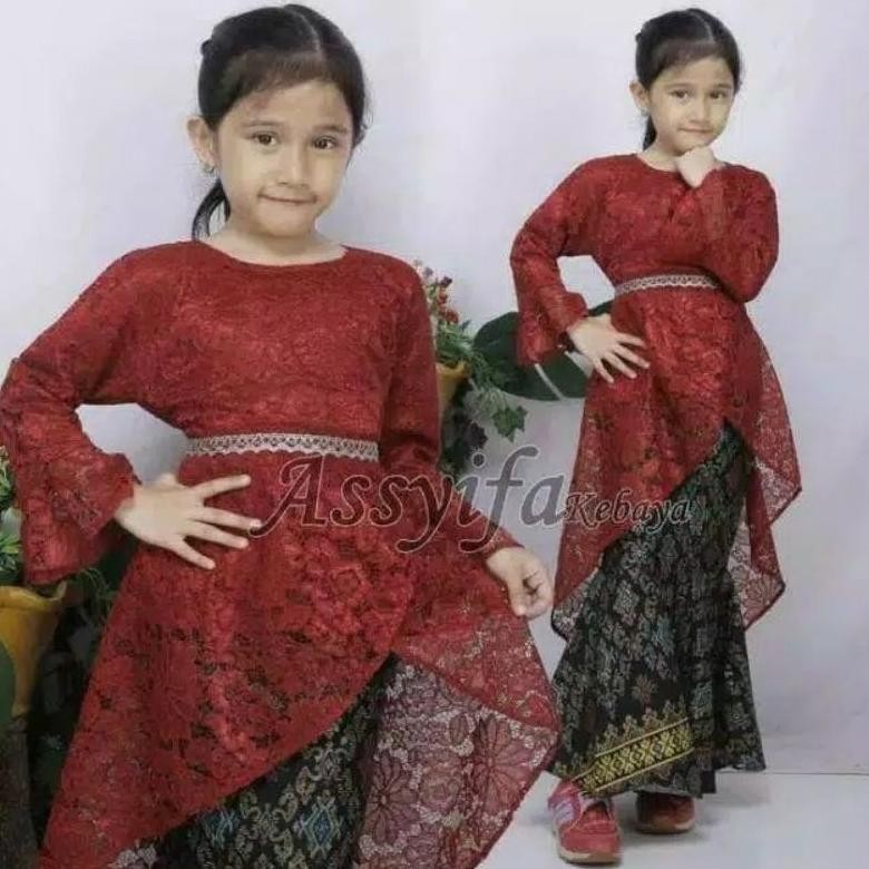 Atasan Saja Ya / Kebaya Tiara Anak Cantik / Kebaya Brokat Anak Sd Umur 4-11 Tahun