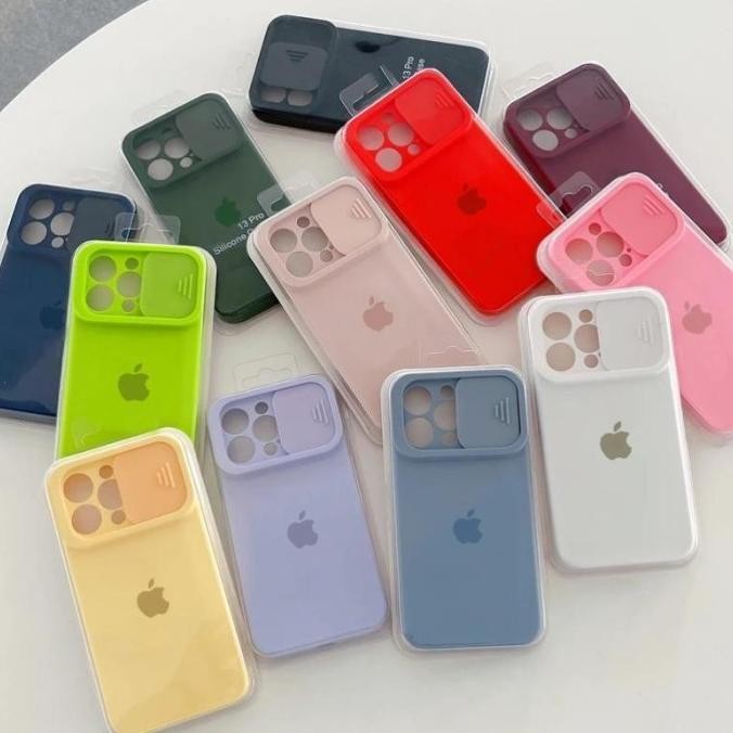 IPHONE 11 12 13 PRO MAX SOFT CASE SILICONE MICROFIBER KAMERA GESER murah