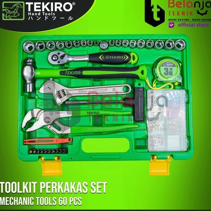 Promo Tekiro Mechanic Tools 60 Pcs Tool Set Toolkit Tool Kit Perkakas 60 Pcs