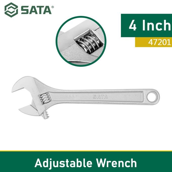 Sale Kunci Inggris 4 Inch 47201 Adjustable Wrench Sata Tools