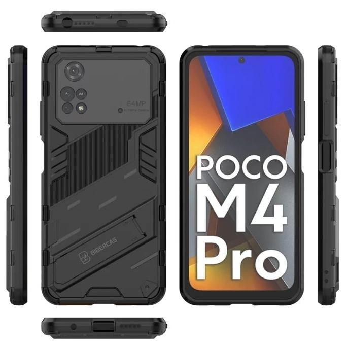 (Good) Case Xiaomi Poco M4 Pro 4G 5G Hardcase Armor Kick Stand Bibercas