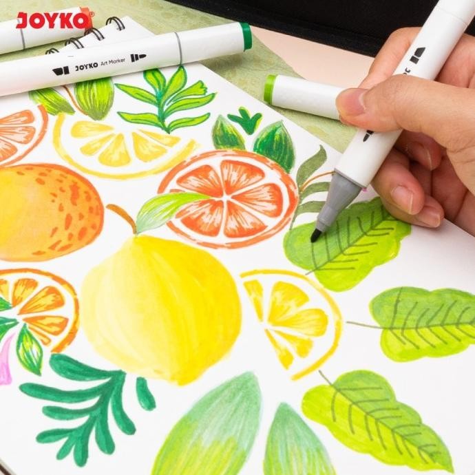 

SPIDOL JOYKO ART SKETCH MARKER DUAL TIP (BULLET & CHISEL) 60 COLORS