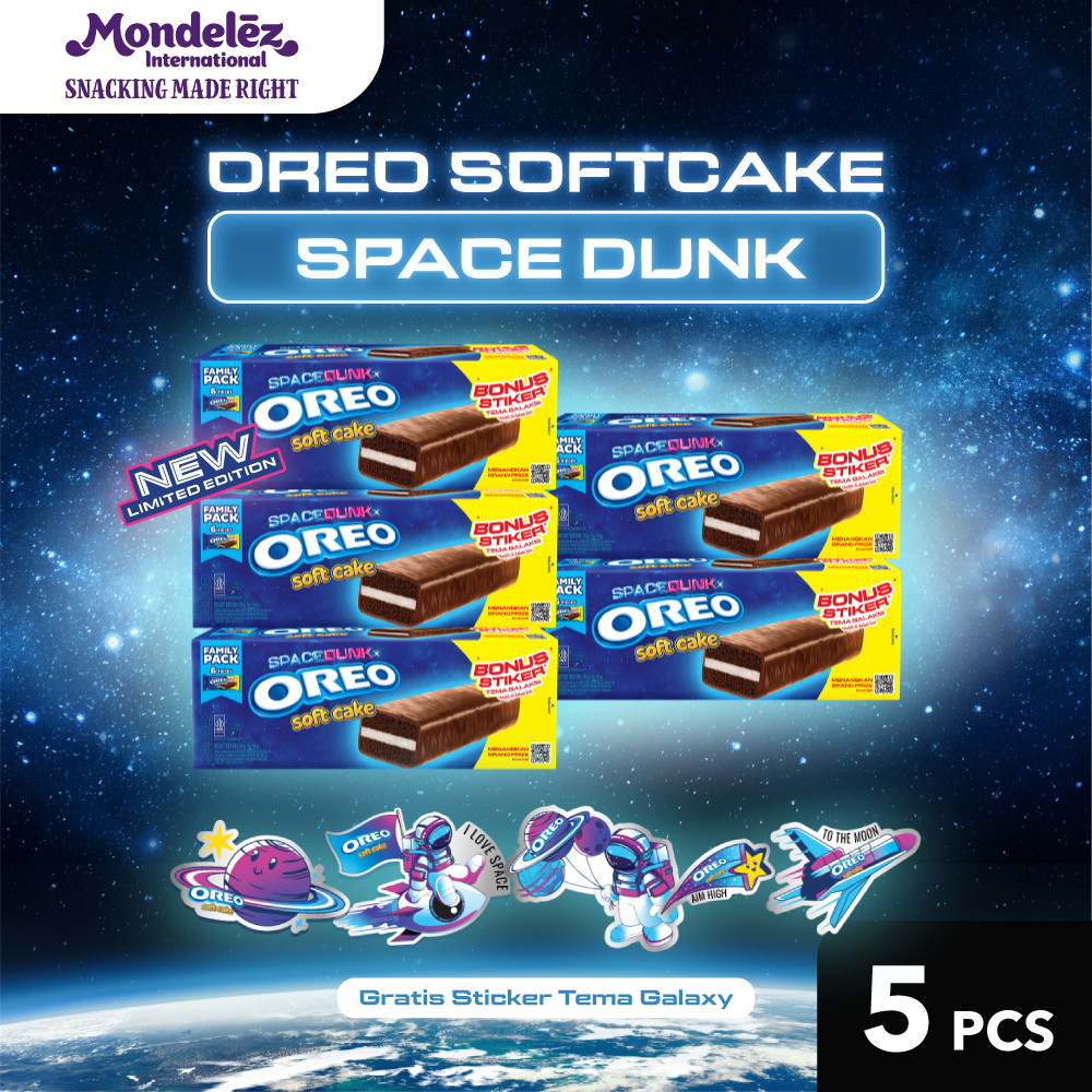 

5 Box Oreo Bolu Soft Cake Box Isi 6 pcs - 96g (6 pcs x 16g) [Space Dunk Edition] | Untuk Camilan bersama keluarga