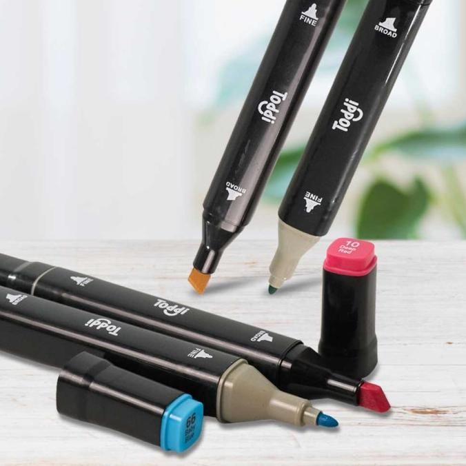

SPIDOL WARNA WARNI 1 SET DUAL SIDE FINE ART BRUSH PEN ART SKETCH MARKER ISI 80/60/48/30/24/12 COLOR