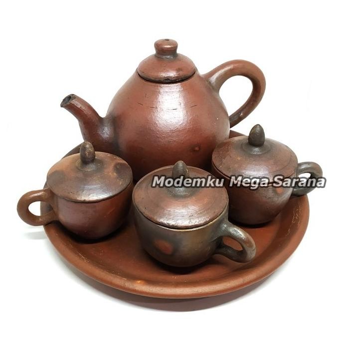 dgf-4 Set Teko Cangkir Teh Poci Gerabah Tanah Liat Tradisional Sale