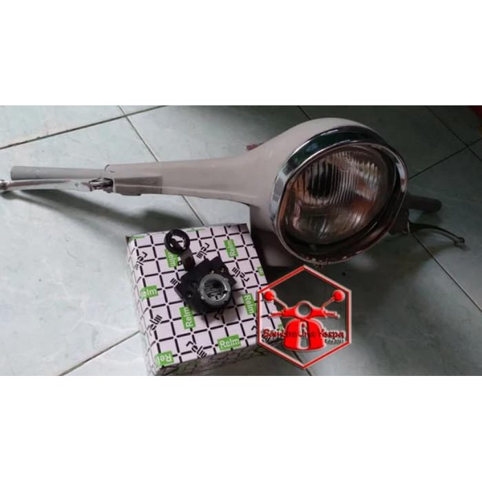 Stang Kepala Batok Stir Vespa Super 66 73 Plus Speedometer Original Dan Terpercaya