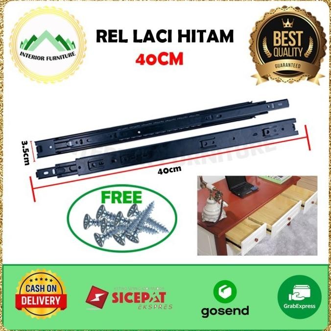 (Good) Rel Laci Double Track / Rel Laci (Hitam) 40Cm FREE SEKRUP