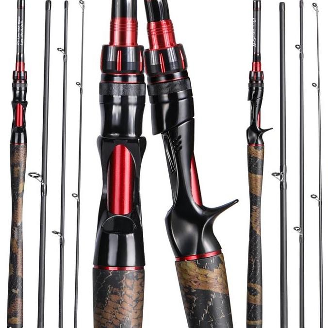 Murah Sougayilang Fishing Rod, Portable 4 Pieces High Carbon Spinning/Casting Fishing Rod Untuk Pemu