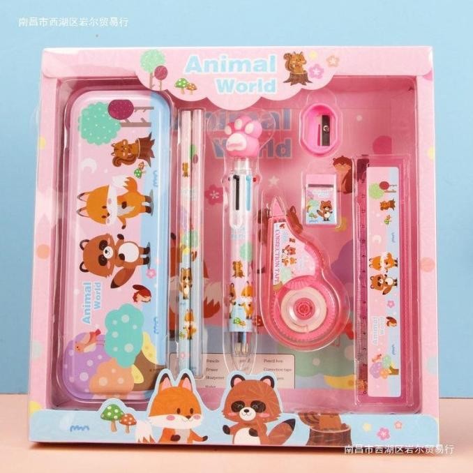 

RedArtos STUDY SET STATIONERY PENSIL SET PAKET ALAT TULIS SEKOLAH KOTAK PENSIL ANAK 8IN1 KODE 8 Quality