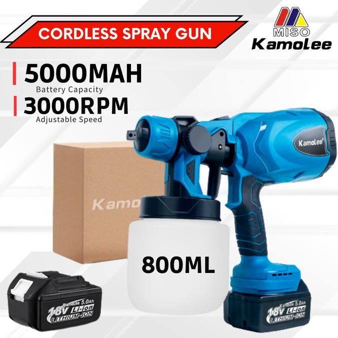 Kamolee Spray & Air Gun-Cordless Mesin Cat Semprot Elektrik 800Ml New Stok