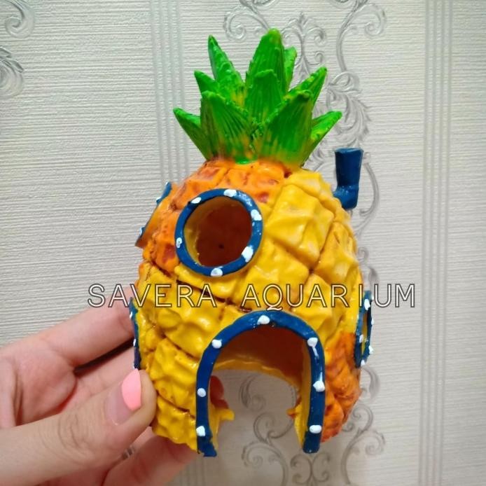 RUMAH SPONGEBOB NANAS / IMPORT / FIBER / HIASAN AQUARIUM / MAINAN murah