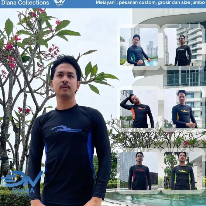 Baju renang pria/Baju renang pria jumbo/Baju renang dewasa/Atasan renang lengan panjang