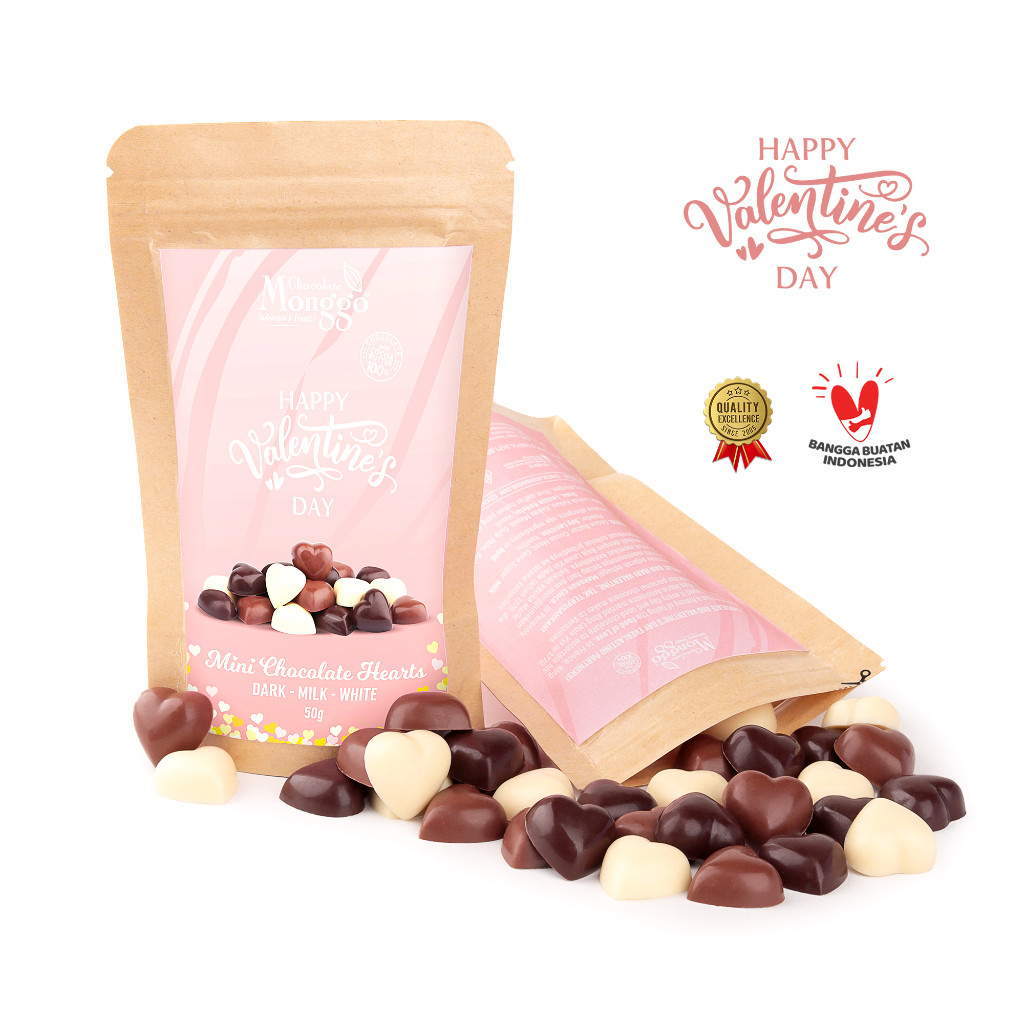 

Chocolate Monggo | Valentine Chocolate Heart Pocket 50g | Chocolate Monggo | Coklat Gift