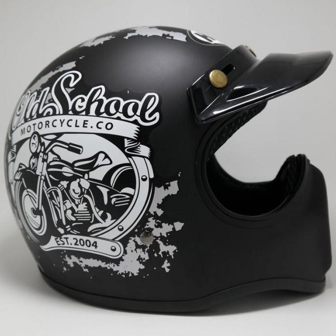 Sale Helm Cakil Retro Hbc Old School Motor Black