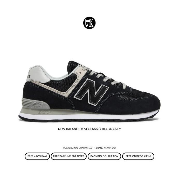 sepatu new balance 574 classic black grey white original BNIB