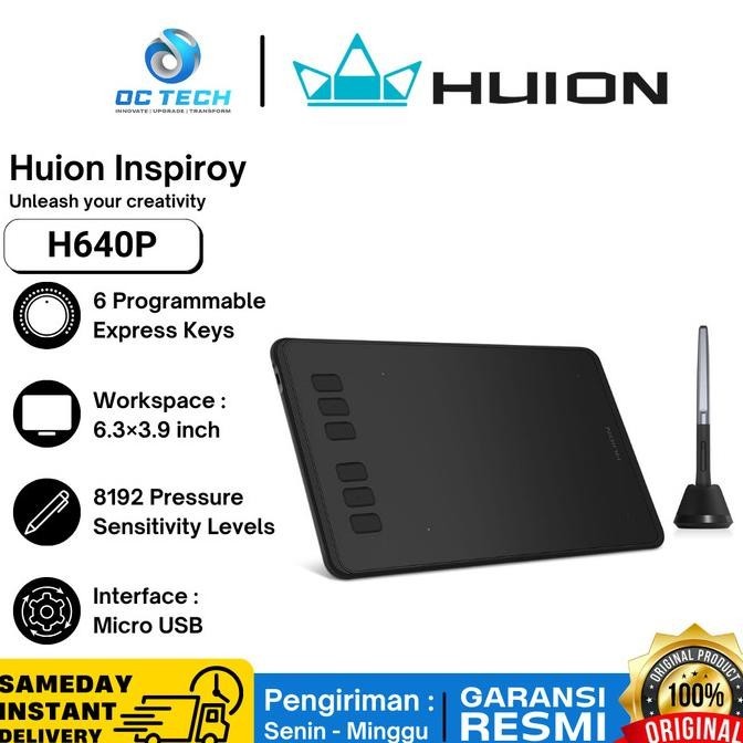 Drawing Pad Huion H640P Drawing Tablet Pen Tab Digital Drawing Design New Stok