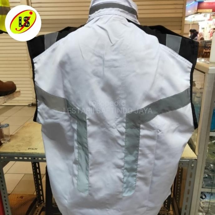 Safety Vest Putih / Rompi Safety Kombinasi /Rompi Proyek New Stok