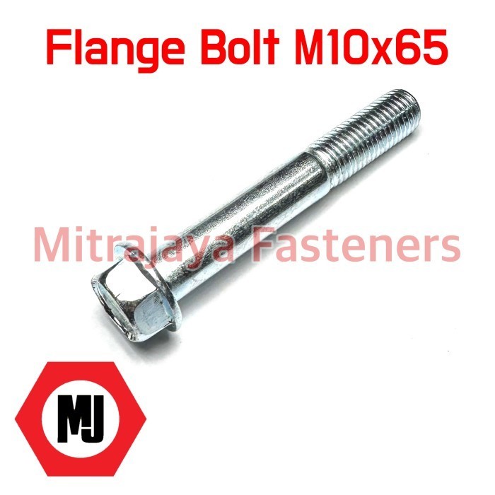 Baut Flange Bolt M10 x 65 Putih