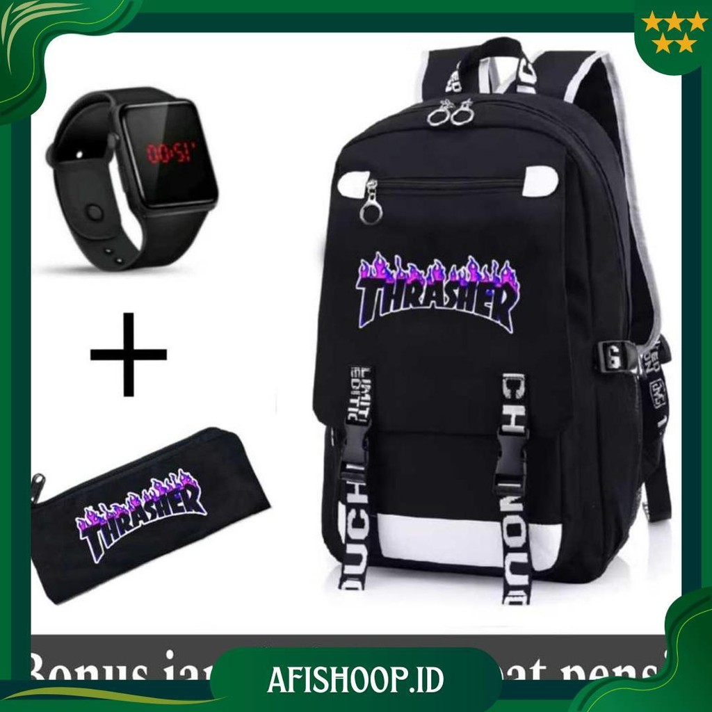 Tas Sekolah Anak Sd Laki-Laki Gambar Motif Thrasher Terbaru Ori