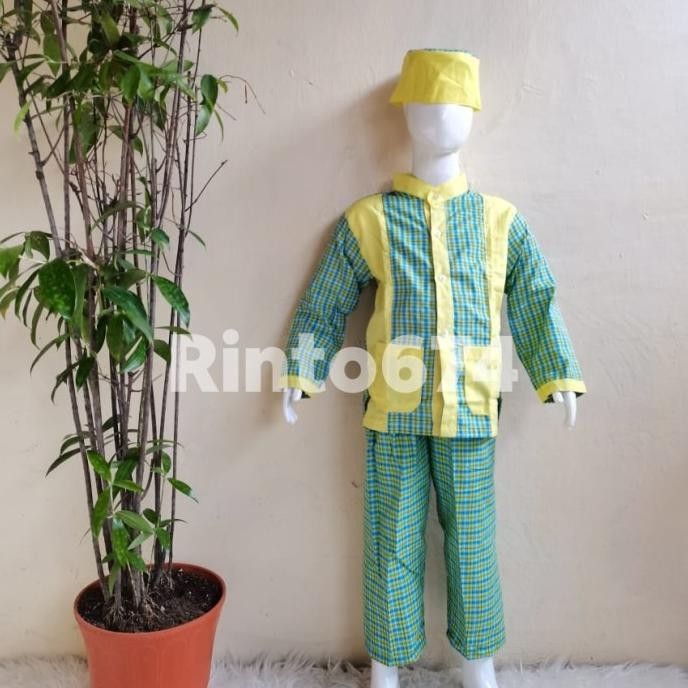 Super Promo, Seragam Sekolah Muslim Batik Kuning Paud Dan Tk Kualitas Bagus