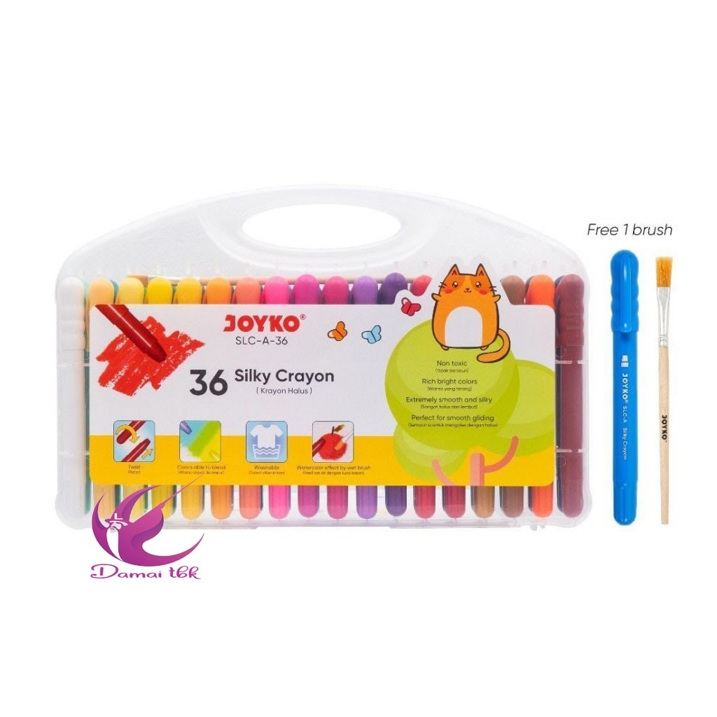 

Bergaransi Crayon Silky Joyko 36 Warna / Krayon Putar Halus 36 Warna - Joyko Slc-A-36