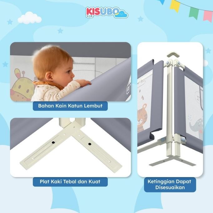 Terlaris [Harga Per Sisi] Kisubo Baby Bed Rail Safe Bed Rails Sekat Kasur Pembatas Aman Pagar Kasur 